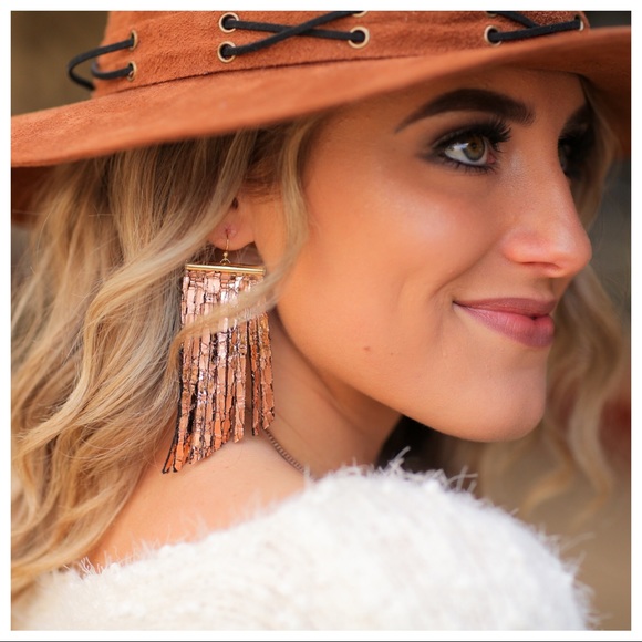 Rose Gold Foil Earrings - Picture 2 of 2